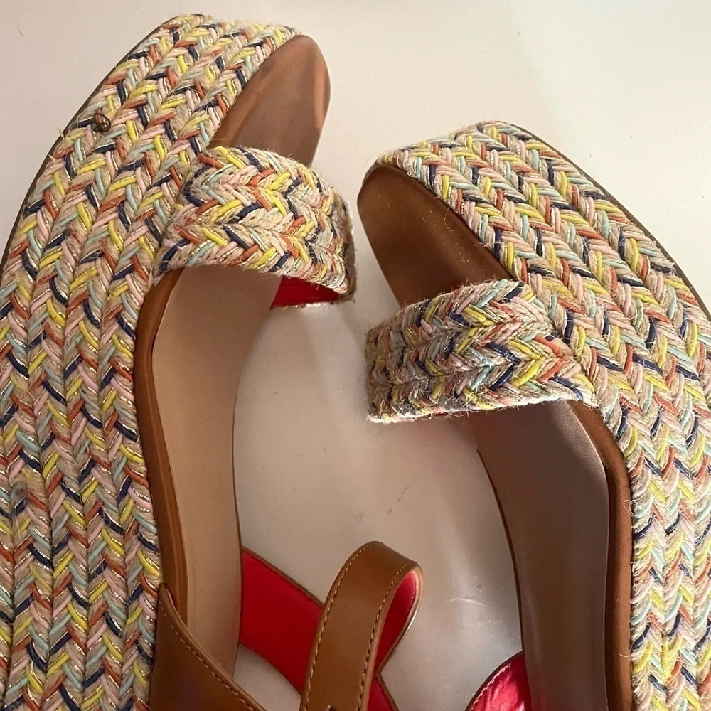 MIX NO. 6 Cammie multicolor open toe wedge platform sandal espadrille size 8